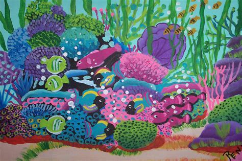 Under The Sea Painted With Decoart Acrylic Paints Acrylic Painting