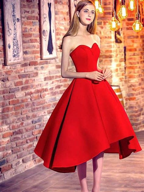 Shortmini A Lineprincess Sleeveless Sweetheart Satin Dresses Red