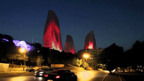 Azerbaijan has experience of creating artificial land mass. Flame Towers - Baku, Azerbaijan - YouTube