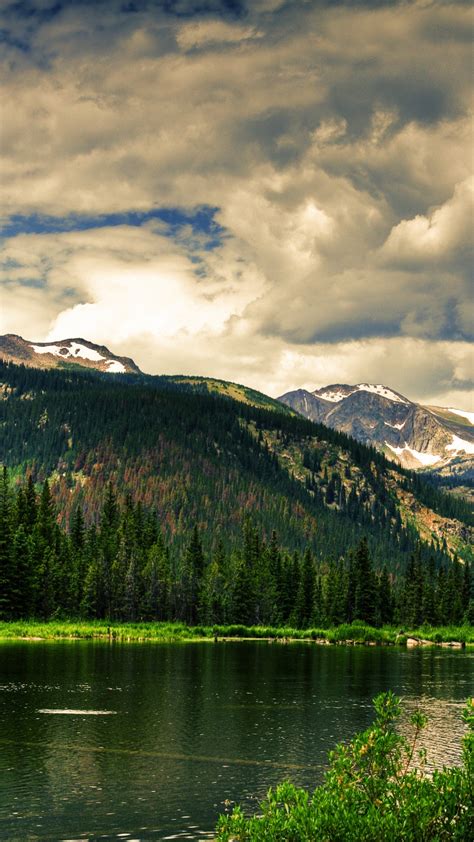 Wallpaper Mountains Forest Lake Clouds Sky 4k Nature