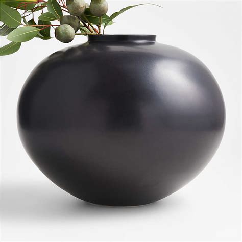 Jimena Black Round Vase Reviews Crate And Barrel