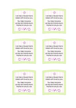 Mothers Day Flower Poem Printable by Lil' Blue Wren | TpT