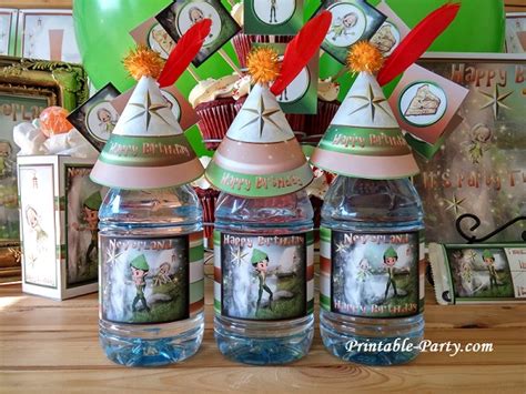 Both the ice cream cone and the fabric teepees the embellished tinkerbell. Printable Peter Pan Party Supplies | Neverland Theme ...