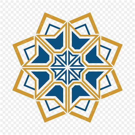 Gambar Corak Geometri Islam Adalah Emas Dan Biru Abstrak Arab