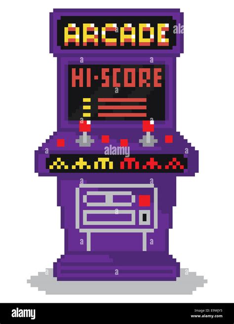 Vector Illustration Pixel Art Style Drawing Of Arcade Cabinet Stock