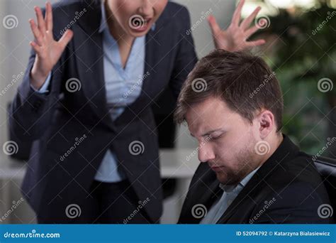 Boss Yelling At Employee Stock Photo Image Of Business 52094792