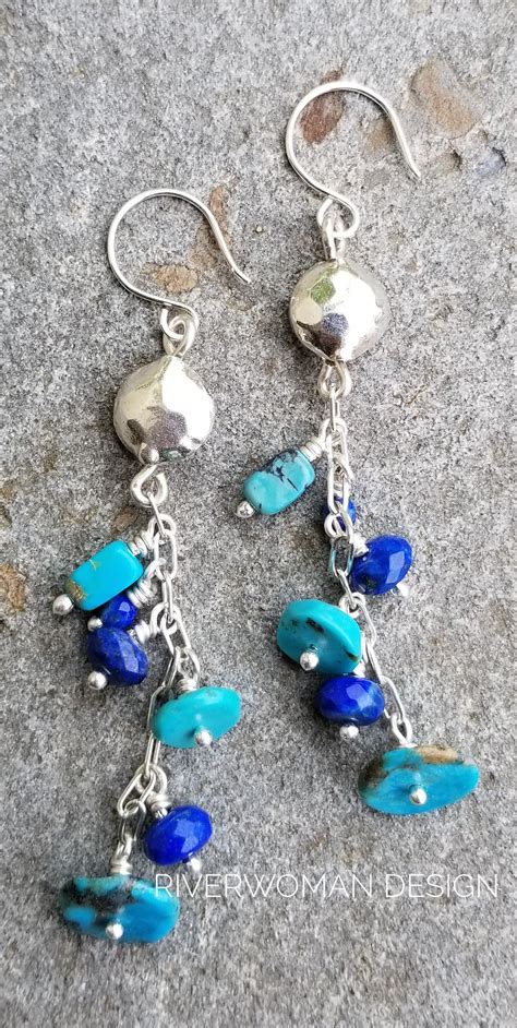 Turquoise And Lapis Earrings