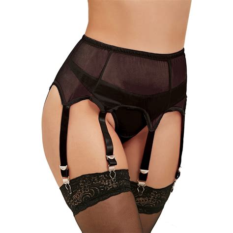 Buy ComeondearWomen Mesh Suspender Belt Garter Plus Size Lingerie Set