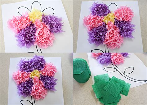 Tissue Paper Flowers Craft Preschool Cherry Blossom Tissue Paper