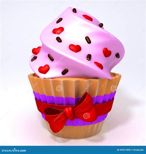 Cupcake 3d Illustration Stock Illustration Illustration Of Blue 49417099