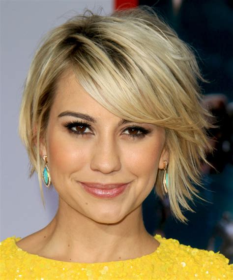 With short and thick hair there's so many styles you can get away with. Chelsea Kane Short Straight Casual Hairstyle with Side ...