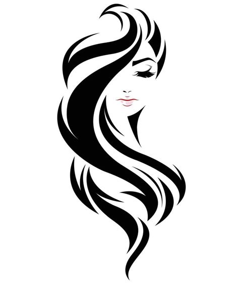 Illustration Of Women Long Hair Style Icon Logo Women Face On White Background Vector Woman