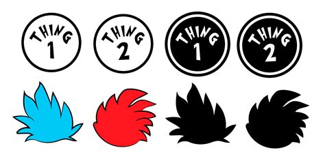 Thing 1 And Thing 2 Face Svg