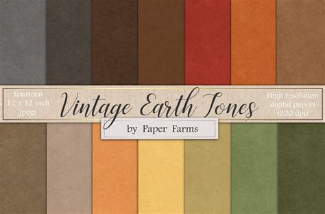 Earth Tone Vintage Paper Textures By Paper Farms Thehungryjpeg