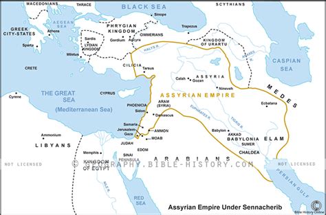 Assyrian Empire Under Sennacherib Basic Map Dpi Year License
