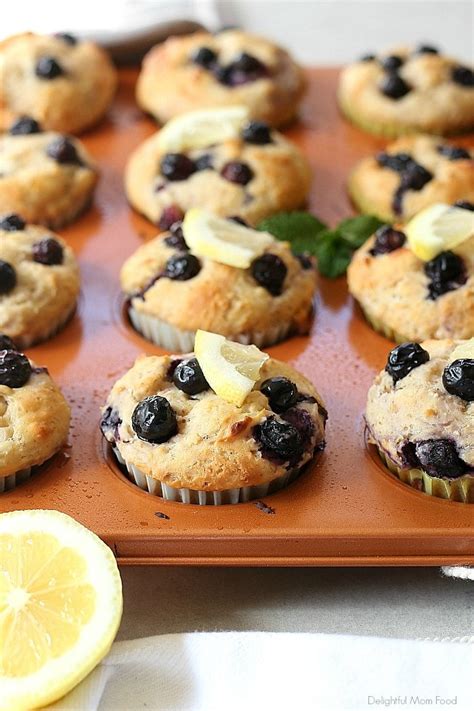 Blueberry Lemon Yogurt Muffins Delightful Mom Food