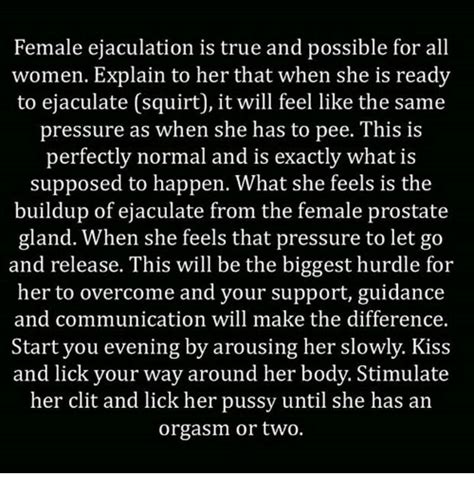 Female Ejaculation Is True And Possible For All Women Explain To Her