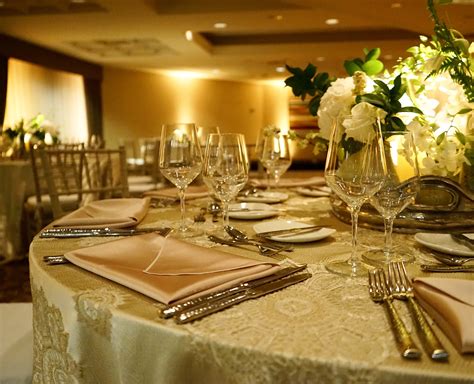 Cream And Gold Table Set Up Event Space At The Revere Hotel Boston Ma