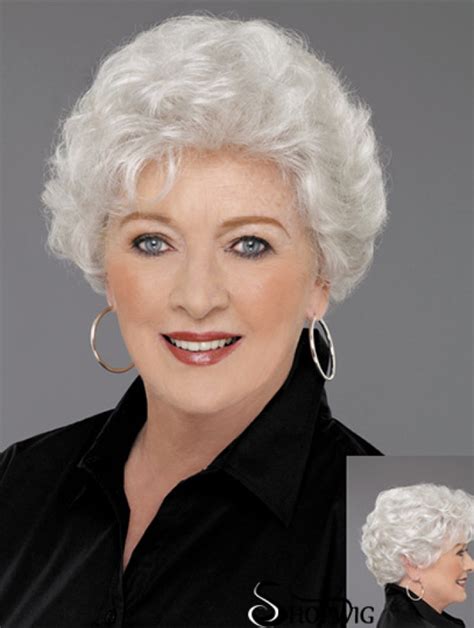 Human Hair Wigs For Older Women Wavy Style Short Length