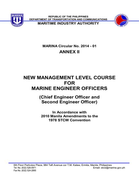 New Mlc For Marine Engine Officers