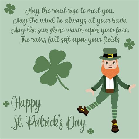 St Patrick Day Card With Traditional Irish Blessing 6126978 Vector Art