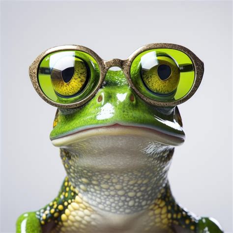 Premium Ai Image Closeup Of Frog With Sunglasses On White Background