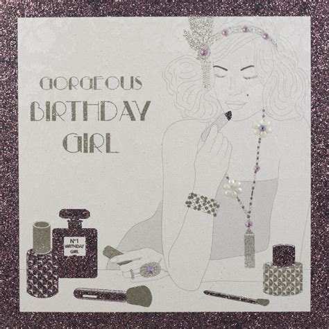 Gorgeous Birthday Girl Handmade Open Birthday Card Cf Tilt Art