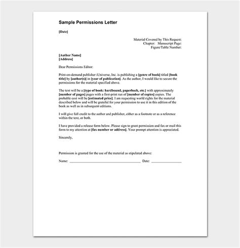 Permission Request Letter Format With 8 Samples