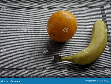 Orange Banana Tropical Fruits On The Table Stock Photo Image Of