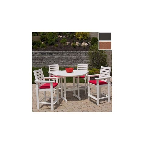 Polywood 5 Piece Patio Bar Height Set In The Patio Dining Sets