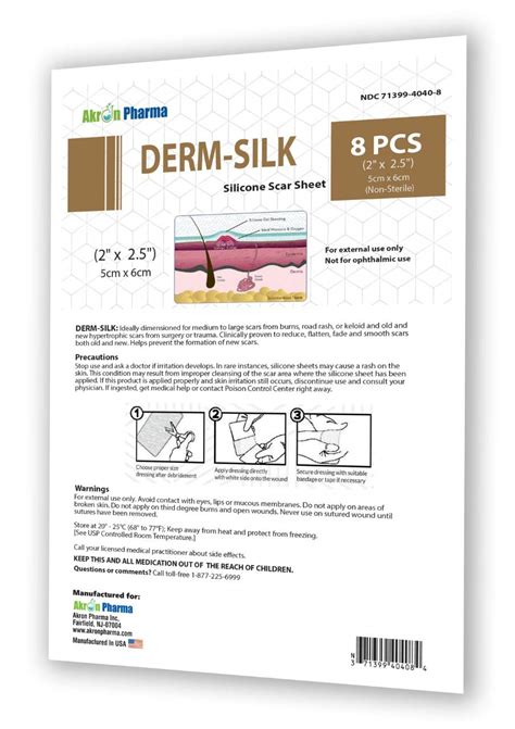Dermsilk Silicone Scar Sheet For Hypertrophic Scars And