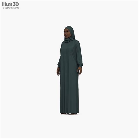 African American Woman In Hijab 3d Model Characters On Hum3d