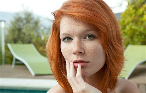 Redhead Pounded 🔥Скачать обои Girl Photo Blue Eyes Model Lips