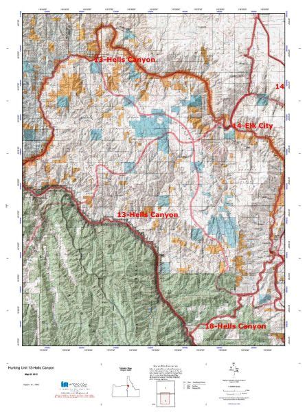 Idaho Hunting Unit 13 Hells Canyon Topo Maps Hunting Topo Maps And