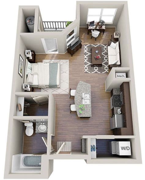 40 Stylish Studio Apartment Floor Plans Ideas
