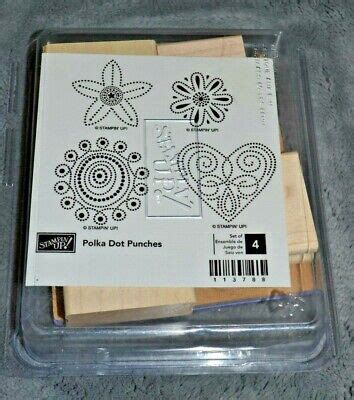 NEW Stampin Up Set Of Polka Dot Punches Wooden Stamps EBay