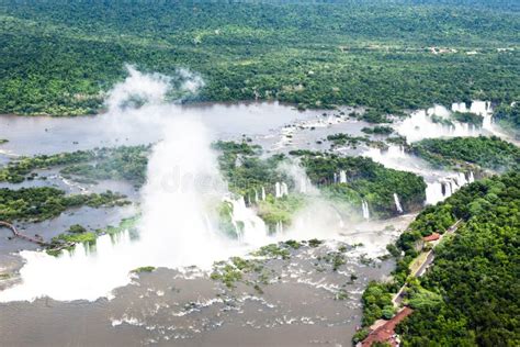 Aerial View Iguazu Falls Overview Of Iguazu Falls Stock Image Image