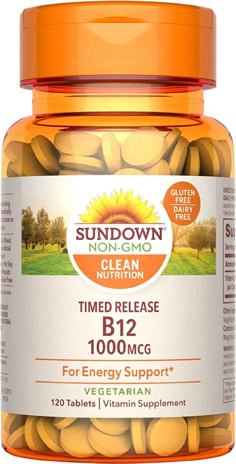 Sundown Timed Release Vitamin B12 1000 Mcg Supports