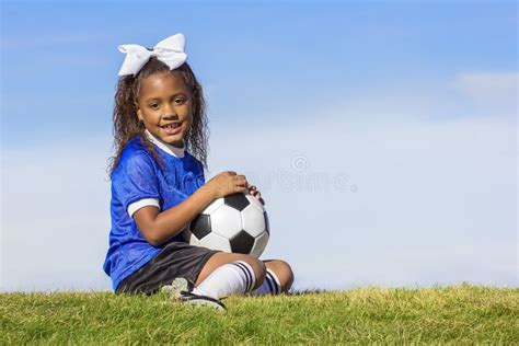 Young African American Girl Soccer Player Stock Image Image Of