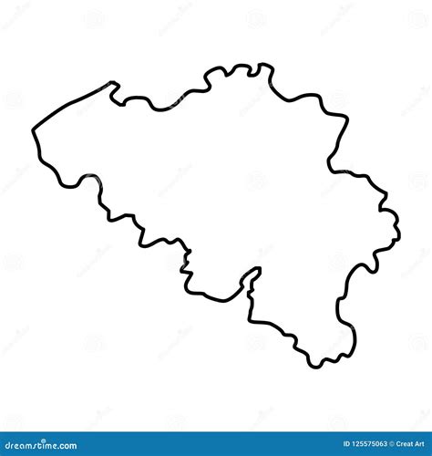 Belgium Outline Map Vector Illustration Stock Vector Illustration Of Symbol Nation