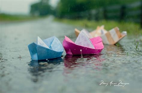 Paper Boats In The Rain It Floats Toddler Photography Kids Board