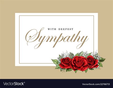 Condolences Sympathy Card Floral Red Roses Bouquet