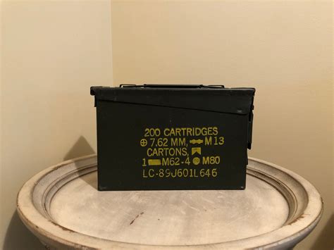 Vintage Ammunition Metal Box Etsy Metal Containers Metal Box