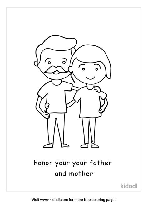 Free Honor Your Father And Mother Coloring Page Coloring Page