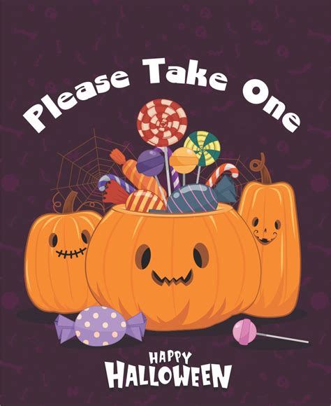 Halloween Please Take One Sign 15 Free Pdf Printables Printablee