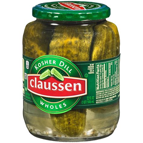 Claussen Kosher Dill Pickle Wholes Jar 32 Fl Oz Shipt