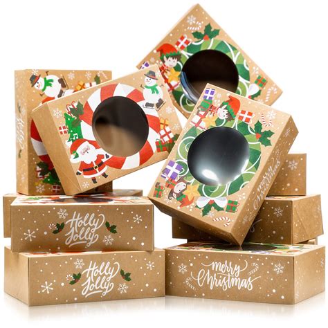 Buy Christmas Cookie Boxes Bulk Pack Kraft Large Holiday