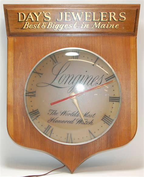 Vintage Days Jewelers Longines Dealer Wall Clock Advertising Piece Ebay