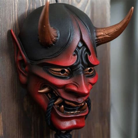 Japanese Hannya Prajna Devil Demon Oni Samurai Mask Latex Halloween Mask Ebay