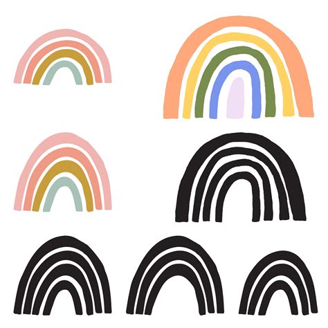 Boho Rainbow Svg Bundle Cut Files For Cricut Crafts 7 Etsy